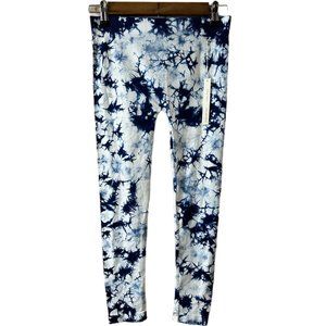 Honey Bun Women’s One Size Stretch Seamless Leggings Tie Dye Navy White NEW